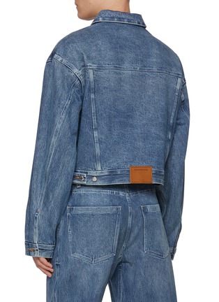 Back View - Click To Enlarge - ALEXANDERWANG - Bonded Seams Cropped Trucker Denim Jacket