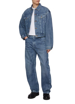 Figure View - Click To Enlarge - ALEXANDERWANG - Bonded Seams Cropped Trucker Denim Jacket