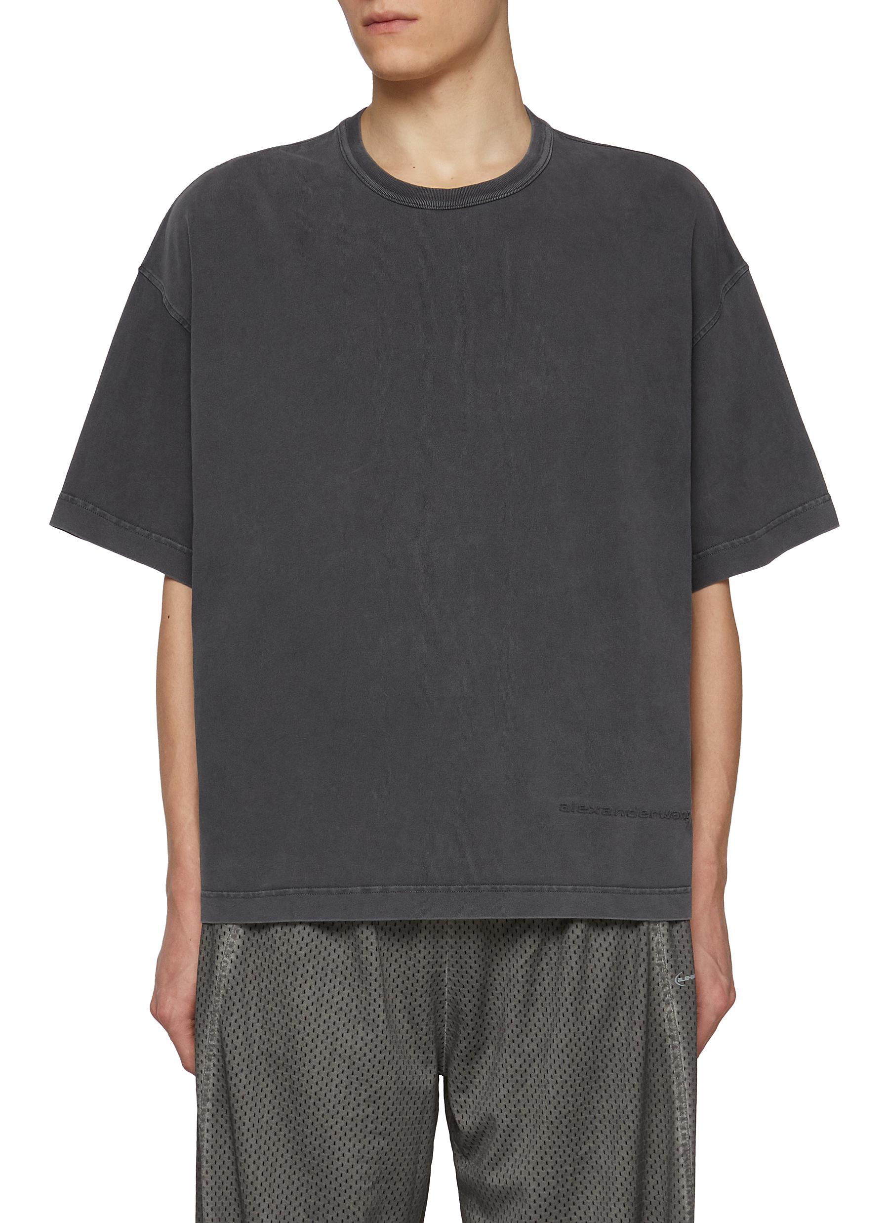 ALEXANDERWANG | Embossed Logo Hem Short Sleeve Cotton T ALEXANDERWANG | Embossed Logo Hem Short Sleeve Cotton T
