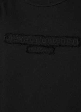  - ALEXANDERWANG - Distressed Logo Appliqué Cotton T-Shirt