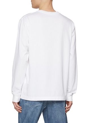 Back View - Click To Enlarge - ALEXANDERWANG - Distressed Logo Appliqué Cotton T-Shirt