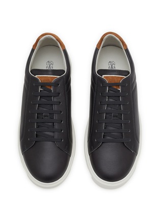 Detail View - Click To Enlarge - BRUNELLO CUCINELLI - Semi-polished Leather Men's Sneakers