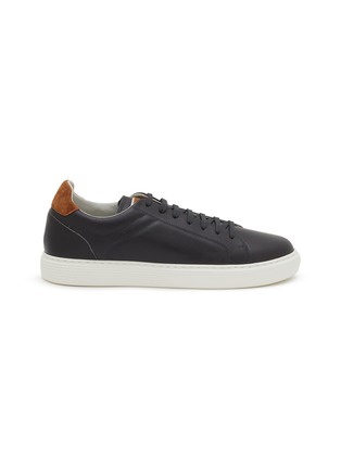 Main View - Click To Enlarge - BRUNELLO CUCINELLI - Semi-polished Leather Men's Sneakers