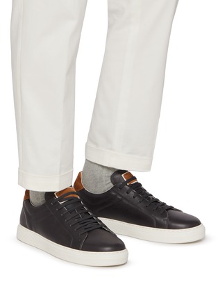 Figure View - Click To Enlarge - BRUNELLO CUCINELLI - Semi-polished Leather Men's Sneakers