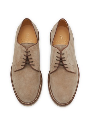 Detail View - Click To Enlarge - BRUNELLO CUCINELLI - Washed Suede Men's Derbies