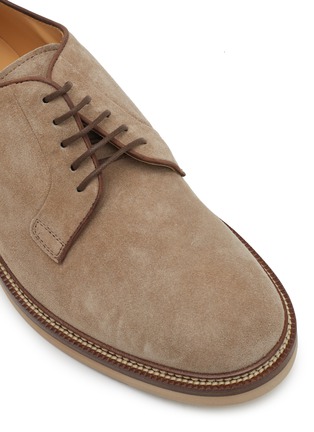 Detail View - Click To Enlarge - BRUNELLO CUCINELLI - Washed Suede Men's Derbies