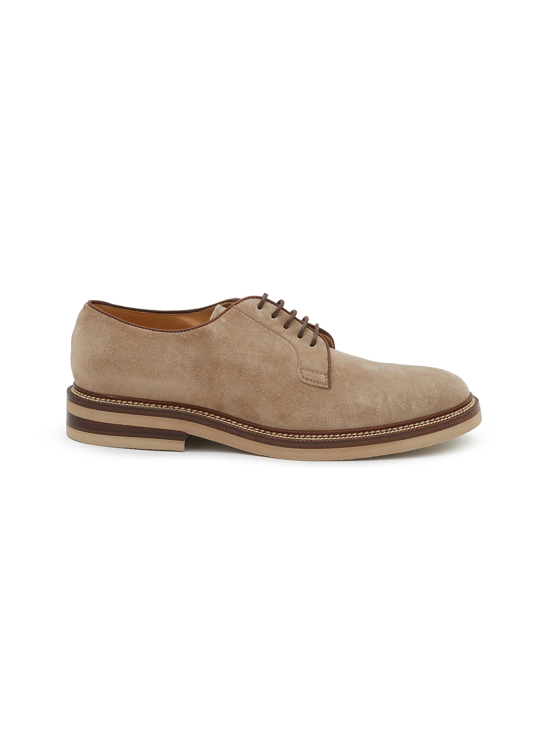 BRUNELLO CUCINELLI | Washed Suede Men's Derbies | Men | Lane