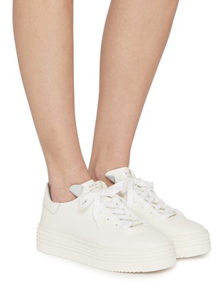 Figure View - Click To Enlarge - SAM EDELMAN - Pippy Platformed Leather Lace-Up Sneakers