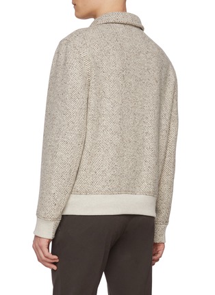 Back View - Click To Enlarge - BRUNELLO CUCINELLI - Camp Collar Pocket Virgin Wool Bomber Jacket