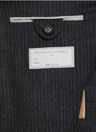  - BRUNELLO CUCINELLI - Notch Lapel Single Breasted Pinstripe Wool Cashmere Suit