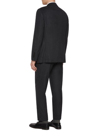 Back View - Click To Enlarge - BRUNELLO CUCINELLI - Notch Lapel Single Breasted Pinstripe Wool Cashmere Suit