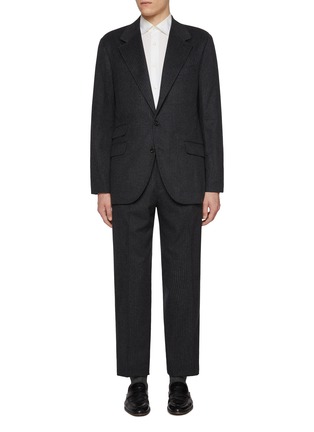 Main View - Click To Enlarge - BRUNELLO CUCINELLI - Notch Lapel Single Breasted Pinstripe Wool Cashmere Suit