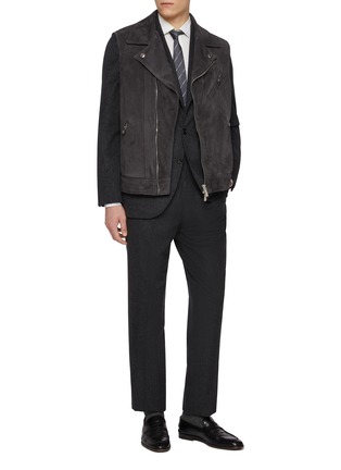 Figure View - Click To Enlarge - BRUNELLO CUCINELLI - Notch Lapel Single Breasted Pinstripe Wool Cashmere Suit