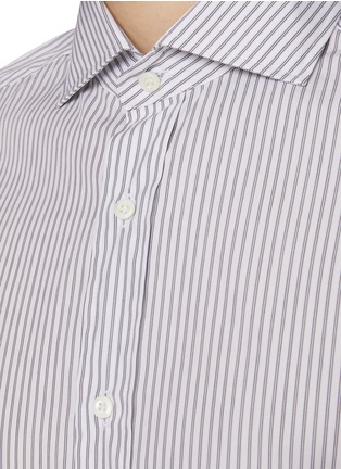  - BRUNELLO CUCINELLI - Spread Collar Stripe Cotton Shirt