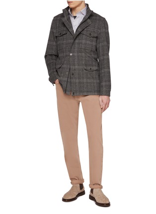 Figure View - Click To Enlarge - BRUNELLO CUCINELLI - Spread Collar Stripe Cotton Shirt