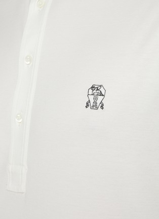  - BRUNELLO CUCINELLI - Logo Embroidered Long Sleeve Cotton Polo