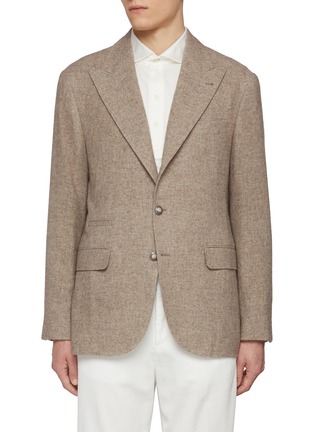 Main View - Click To Enlarge - BRUNELLO CUCINELLI - Peal Lapel Single Breasted Yak Blazer