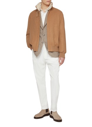 Figure View - Click To Enlarge - BRUNELLO CUCINELLI - Peal Lapel Single Breasted Yak Blazer