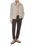 Figure View - Click To Enlarge - BRUNELLO CUCINELLI - Spread Collar Corduroy Cotton Shirt