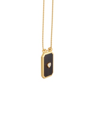 Detail View - Click To Enlarge - MARIE LICHTENBERG - Ebony Heart Diamond 18K Gold Scapular Chain Necklace