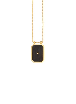  - MARIE LICHTENBERG - Ebony Heart Diamond 18K Gold Scapular Chain Necklace