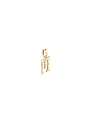 Detail View - Click To Enlarge - MARIE LICHTENBERG - Paved Custom Letter Diamond 18K Gold Letter Charm