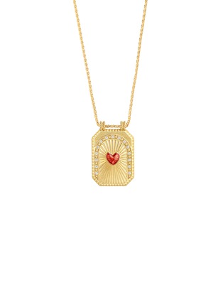 Detail View - Click To Enlarge - MARIE LICHTENBERG - Heart Diamond 18K Gold Scapular Chain Necklace