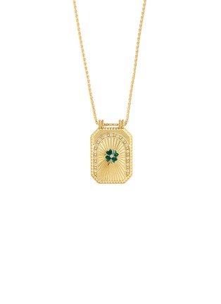 Detail View - Click To Enlarge - MARIE LICHTENBERG - Clover 18K Gold Scapular Chain Necklace