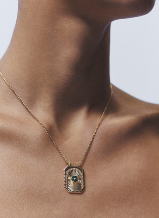 Detail View - Click To Enlarge - MARIE LICHTENBERG - Clover 18K Gold Scapular Chain Necklace