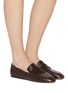 Figure View - Click To Enlarge - PEDDER RED - Andie Leather Loafers