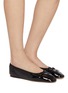 Figure View - Click To Enlarge - PEDDER RED - Ally Leather Ballerina Flats