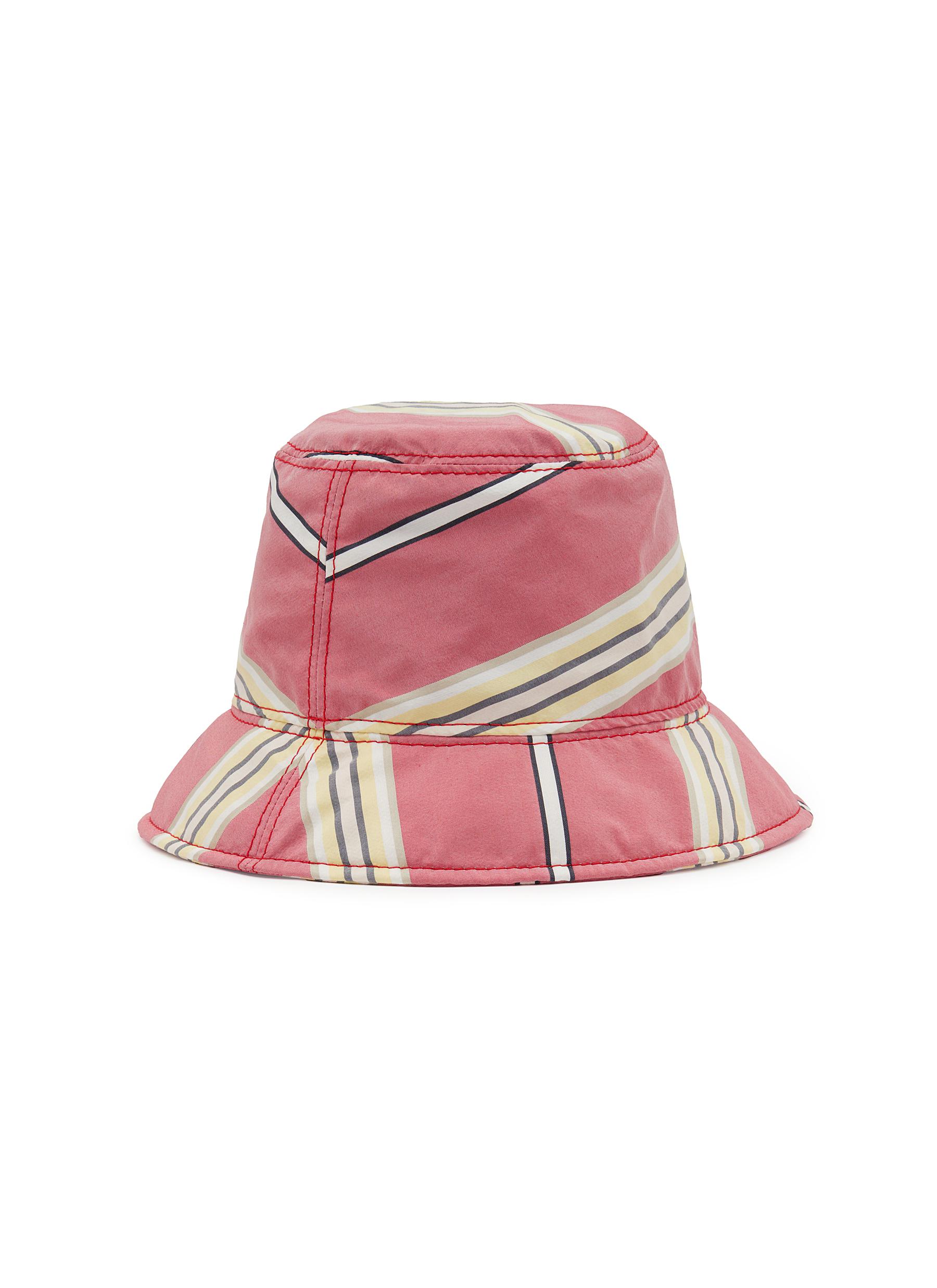 Fredo Silk Stripey Bucket Hat - Thumbnail 2