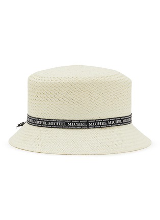 Figure View - Click To Enlarge - MAISON MICHEL - Axel Linen Paper Straw Rollable Bucket Hat