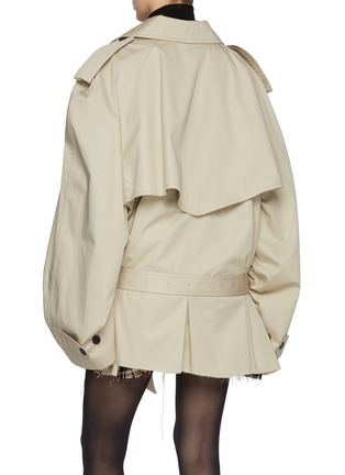 Back View - Click To Enlarge - BALENCIAGA - Oversized Cropped Cotton Trench Coat