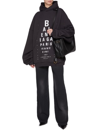 Figure View - Click To Enlarge - BALENCIAGA - Eye Exam Print Cotton Oversized Hoodie