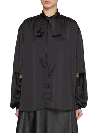 Main View - Click To Enlarge - BALENCIAGA - Double Sleeve Satin Blouse