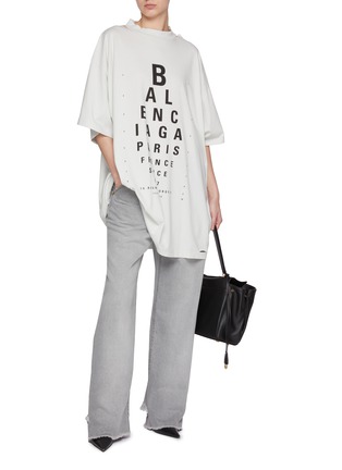 Figure View - Click To Enlarge - BALENCIAGA - Eye Exam Print Cotton Oversized T-Shirt