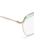 Detail View - Click To Enlarge - MIU MIU - Acetate brow bar wire rim optical glasses