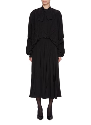 Main View - Click To Enlarge - BALENCIAGA - Double Sleeve Silk Dress