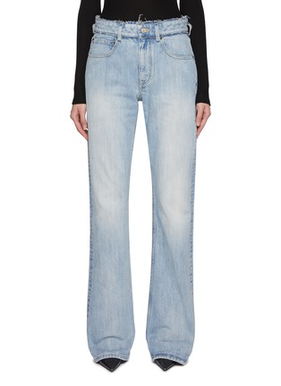 Main View - Click To Enlarge - BALENCIAGA - Washed Distressed Waist Denim Jeans