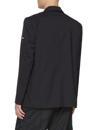 Back View - Click To Enlarge - BALENCIAGA - Notch Lapel Single Breasted Logo Patch Blazer