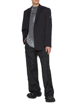 Figure View - Click To Enlarge - BALENCIAGA - Notch Lapel Single Breasted Logo Patch Blazer