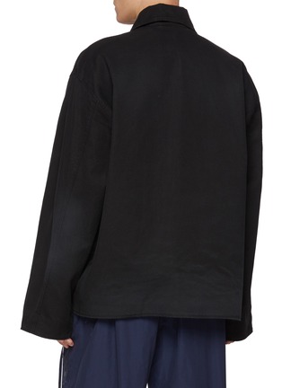 Back View - Click To Enlarge - BALENCIAGA - Logo Zip Up Cotton Jacket