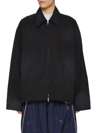 Main View - Click To Enlarge - BALENCIAGA - Logo Zip Up Cotton Jacket