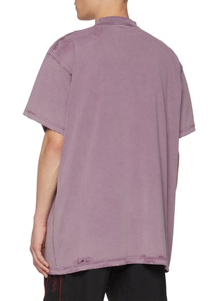 Back View - Click To Enlarge - BALENCIAGA - Liquidified Logo Oversized Cotton T-shirt