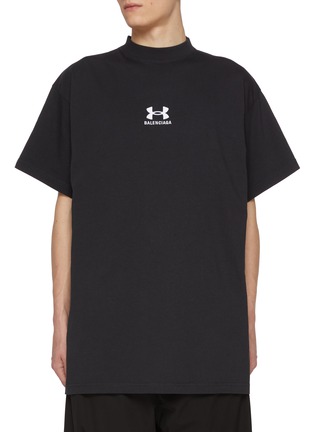 Main View - Click To Enlarge - BALENCIAGA - x Under Armour Mock Neck Logo Cotton T-Shirt