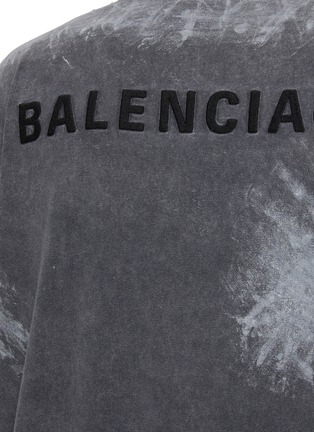  - BALENCIAGA - Acid Wash Finish Logo Cotton T-shirt