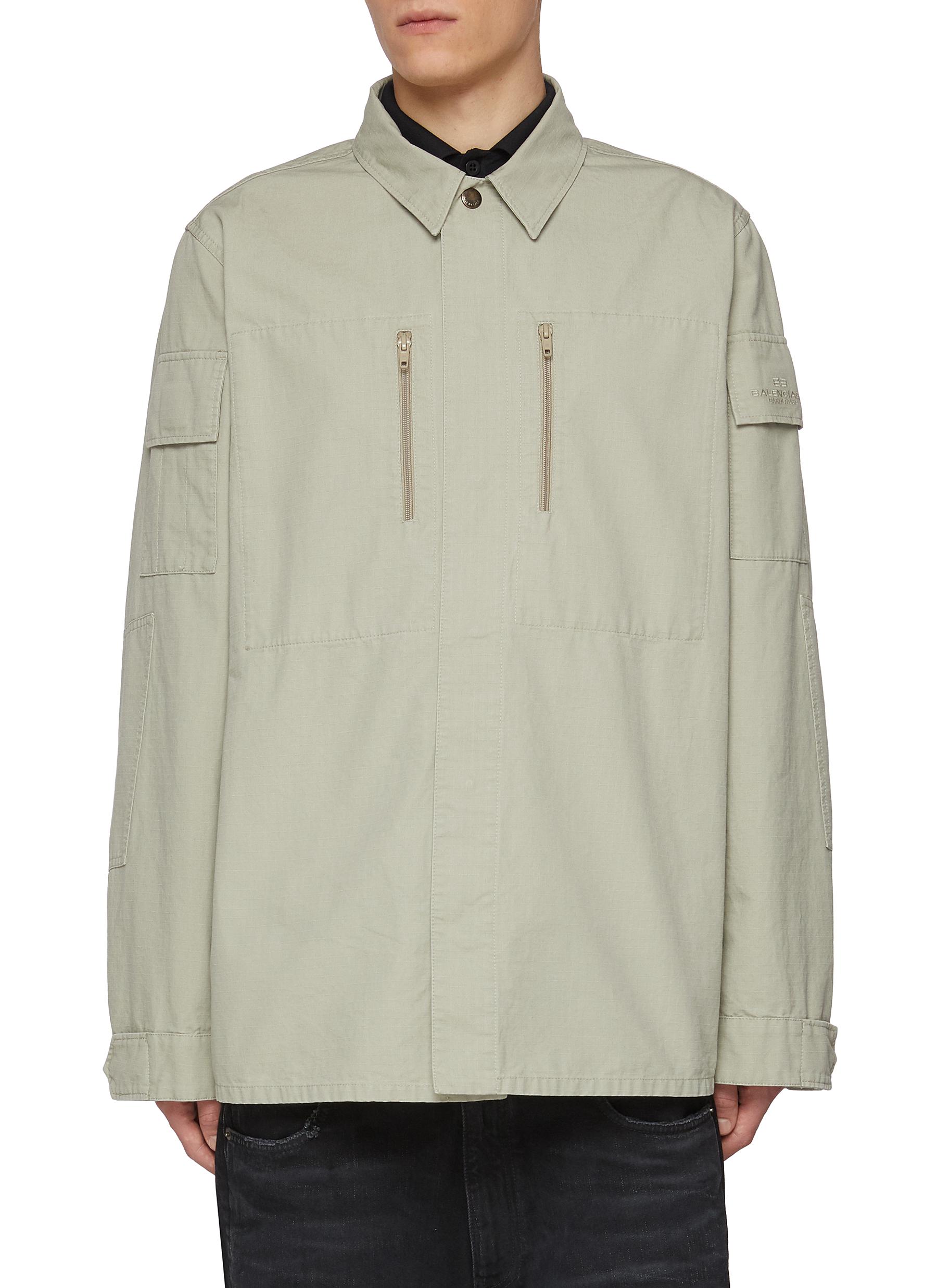 【BAON】Pure cotton pocket collar shirt jacket BALENCIAGA | Cotton Shirt Jacket | Men | Lane Crawford