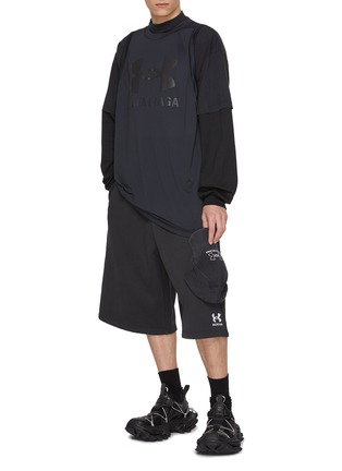 Figure View - Click To Enlarge - BALENCIAGA - x Under Armour Mock Neck Layered T-Shirt