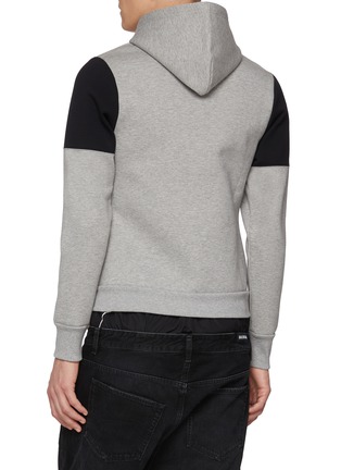 Back View - Click To Enlarge - BALENCIAGA - Contrast Band Cotton Hoodie